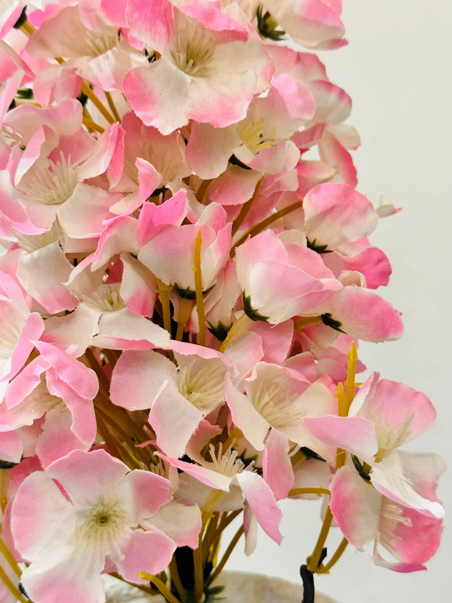 Medium white pot with cherry blossom