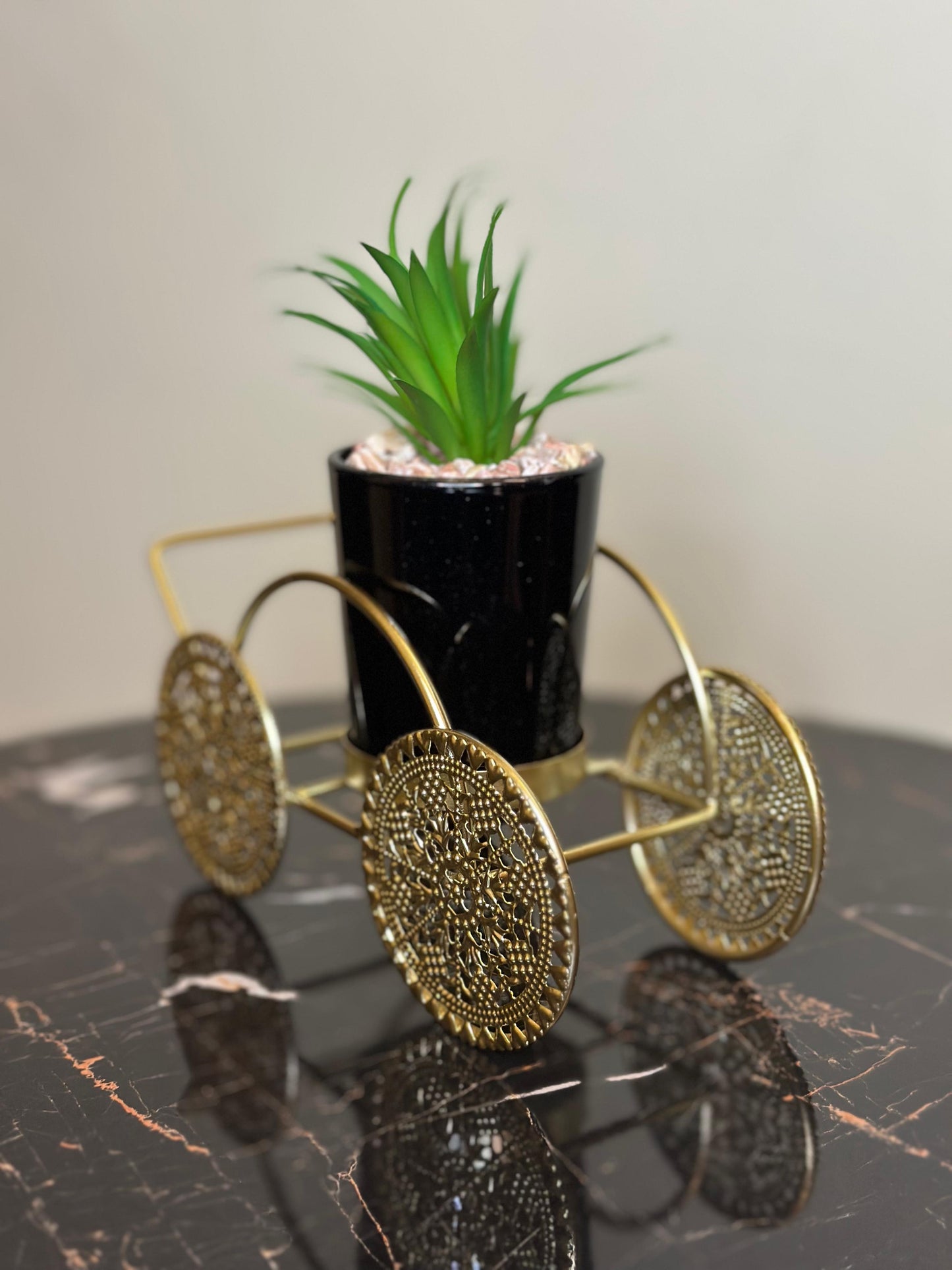 Metallic Golden Planter Stand TA-153