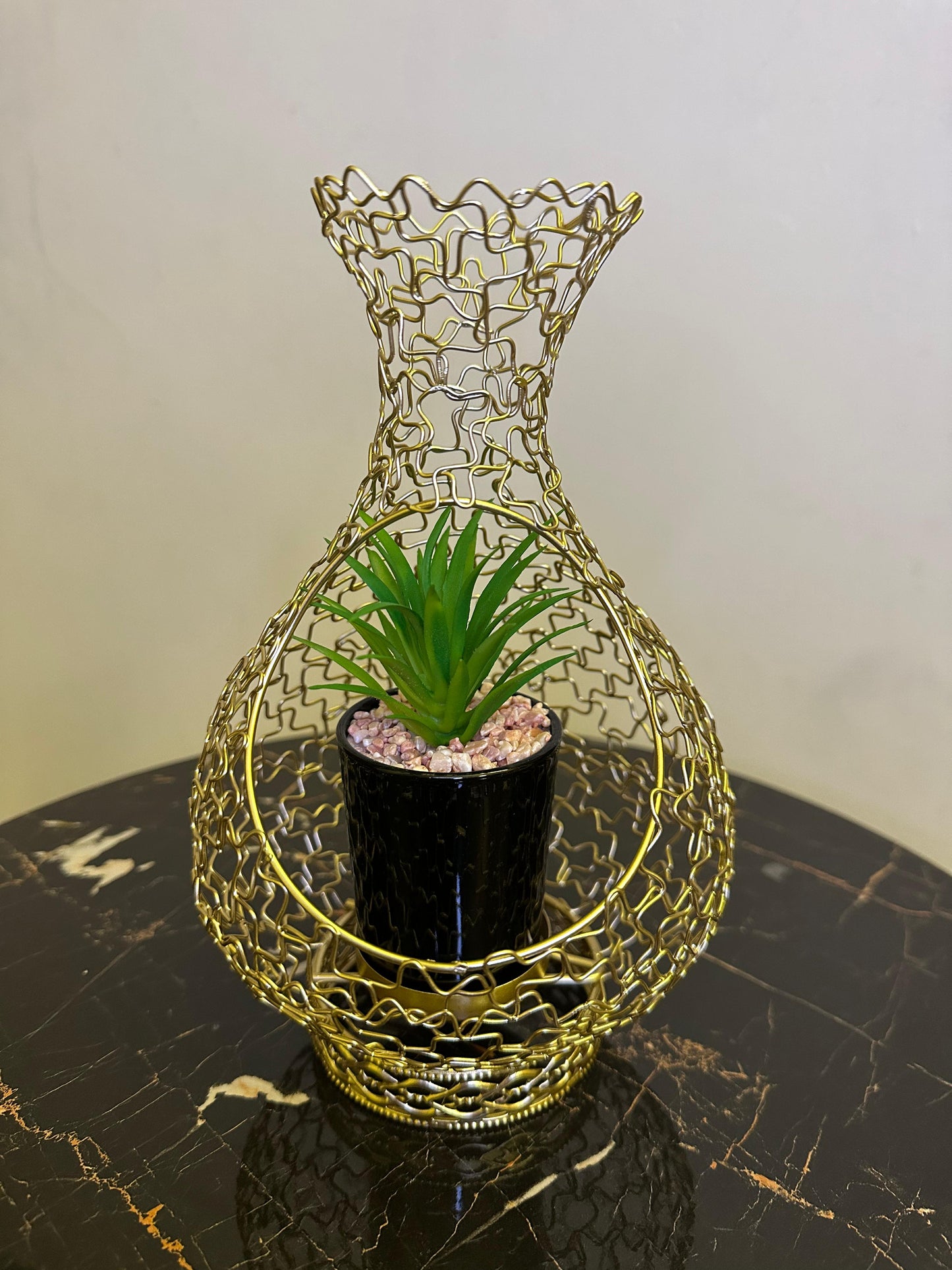 Metallic Golden Cage Planter TA-150