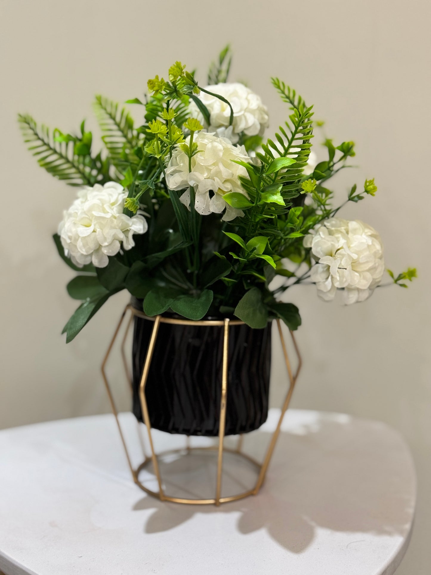 Metal pot with flowers PD-290