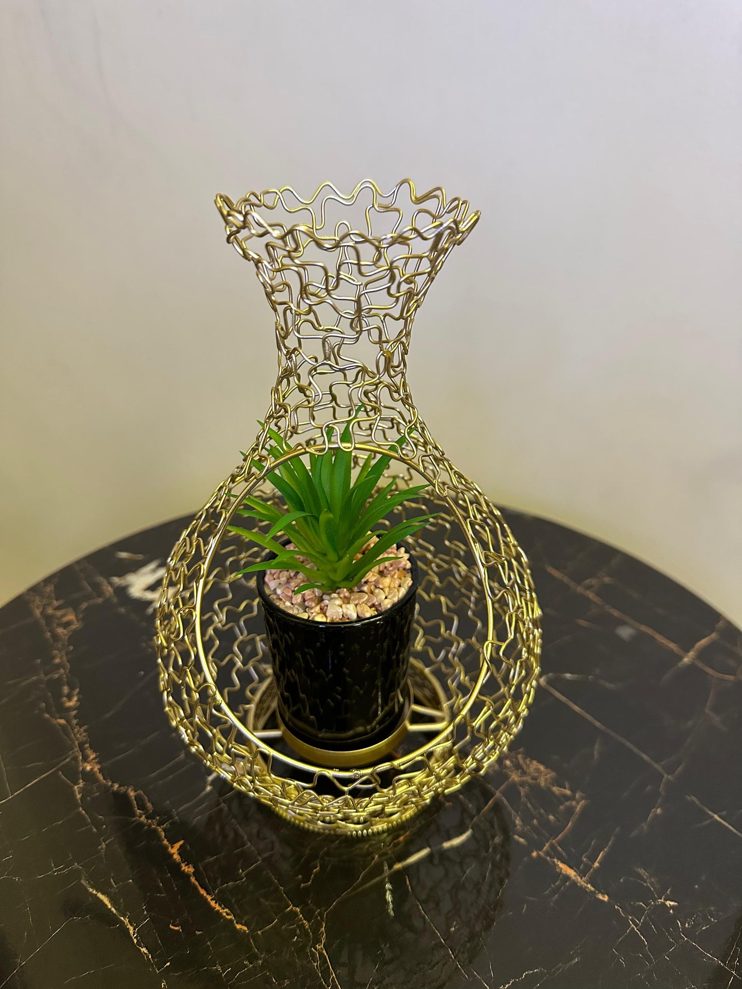 Metallic Golden Cage Planter TA-150