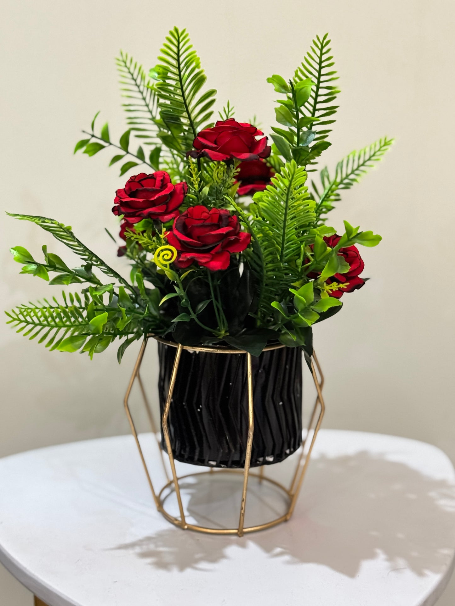 Metal pot with flowers PD-291