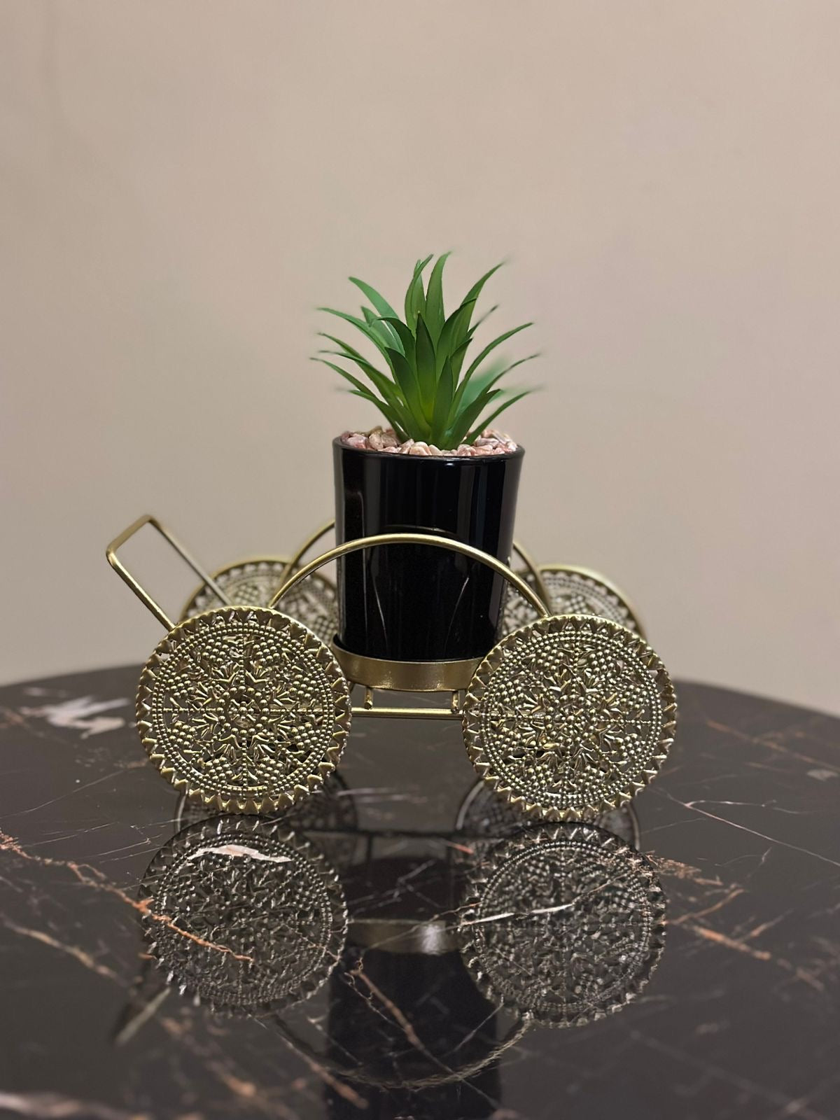 Metallic Golden Planter Stand TA-153