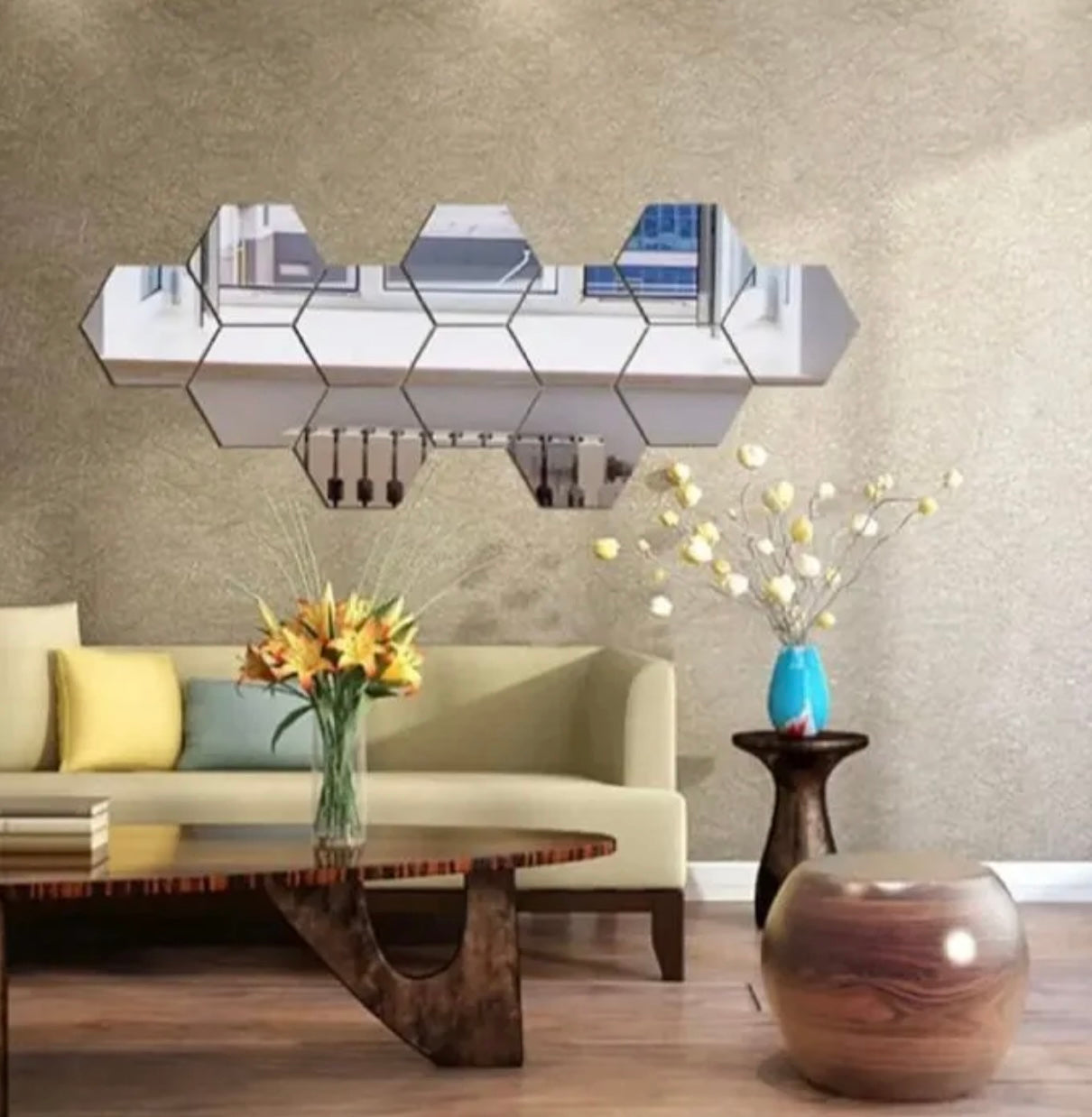 Acrylic Hexagon Mirror Wall MA-102