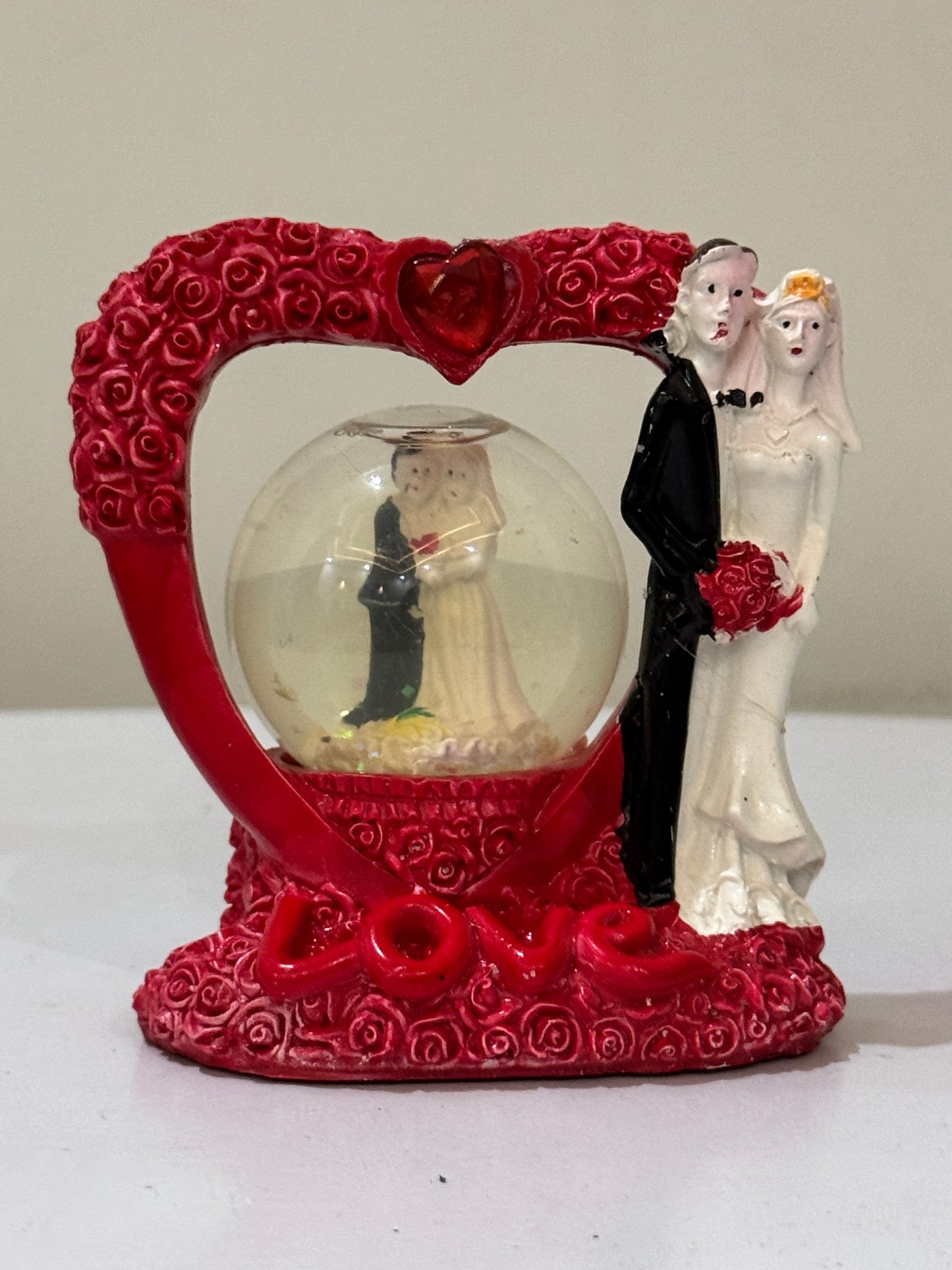 Mini light snow globe with heart frame DL-107