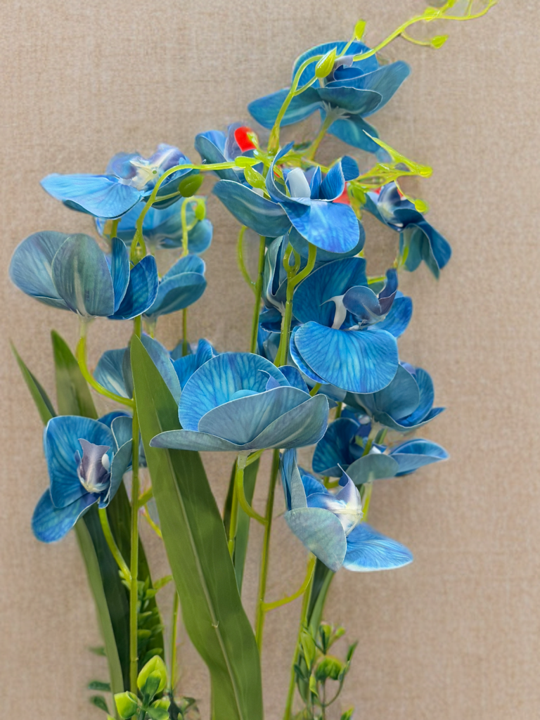 White pot with orchids PD-210