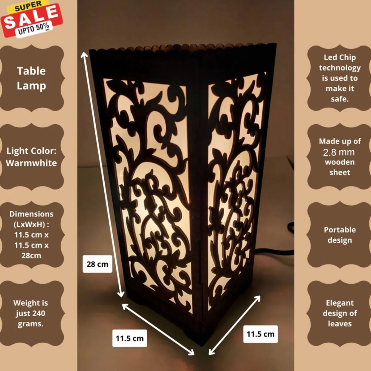 3D Wooden Aesthetic Lamp AL-102