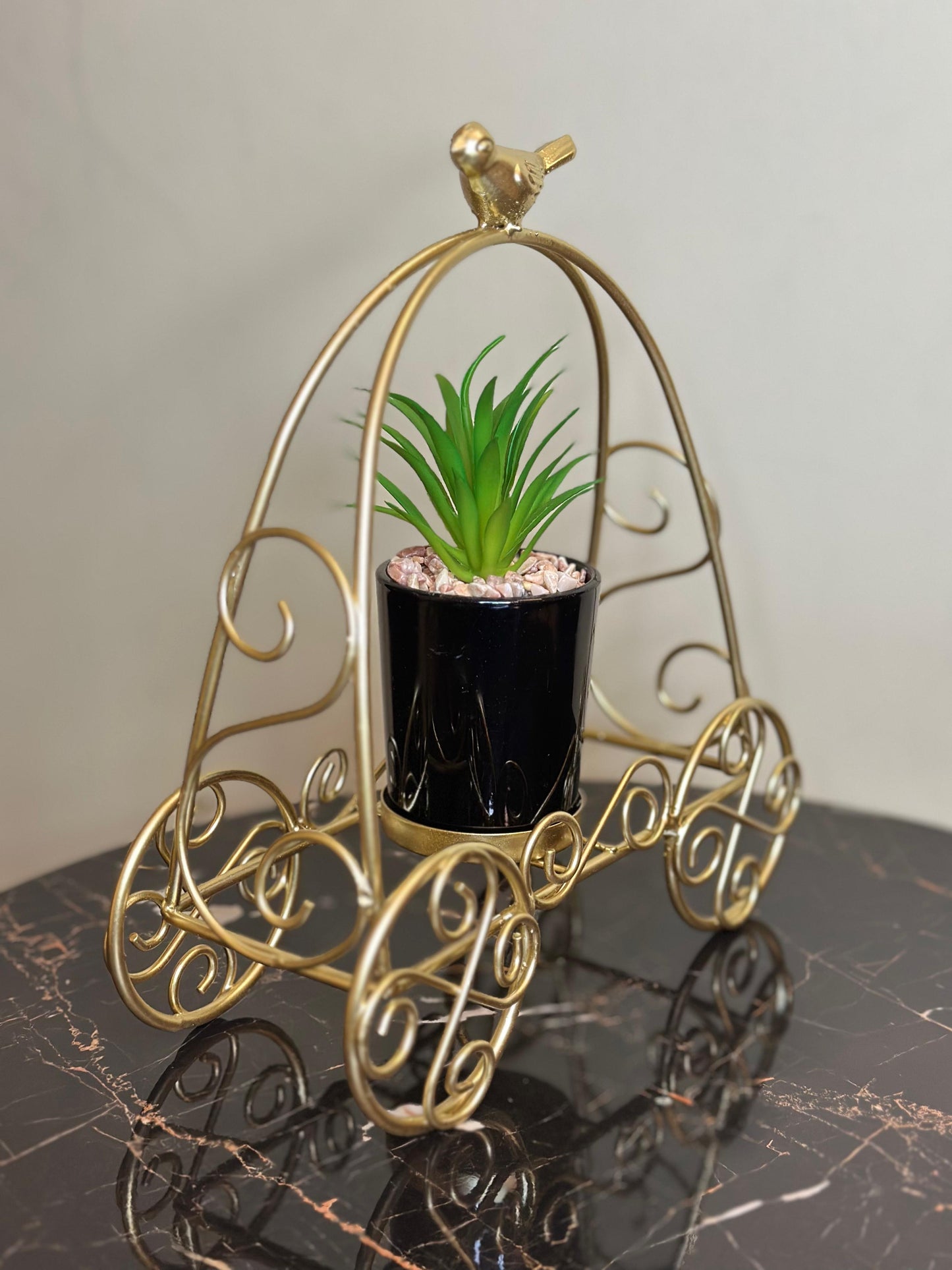 Metallic Golden Planter Stand TA-152