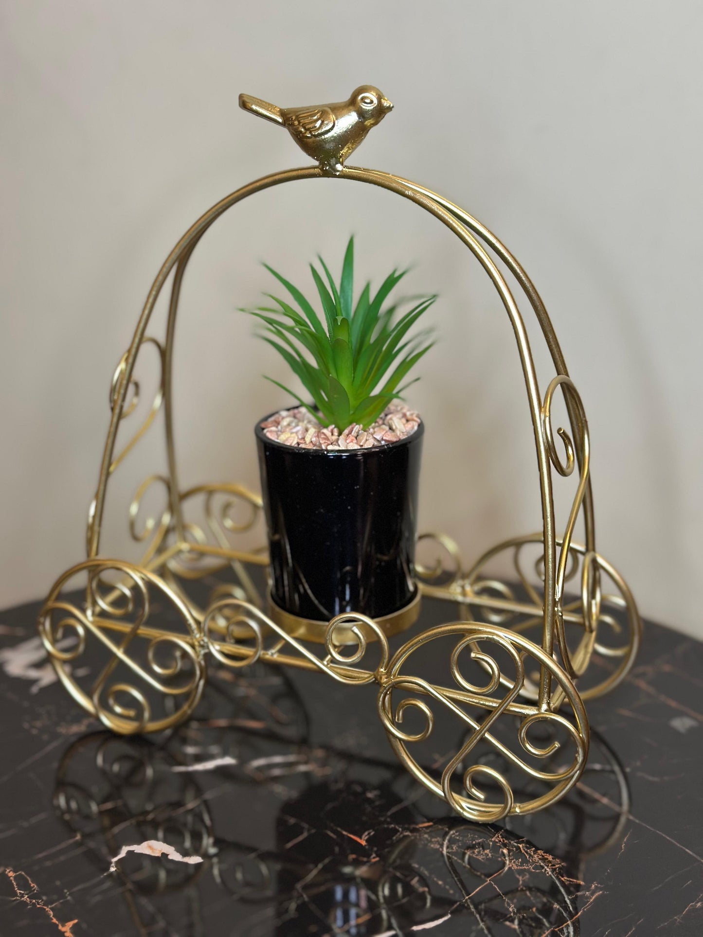 Metallic Golden Planter Stand TA-152