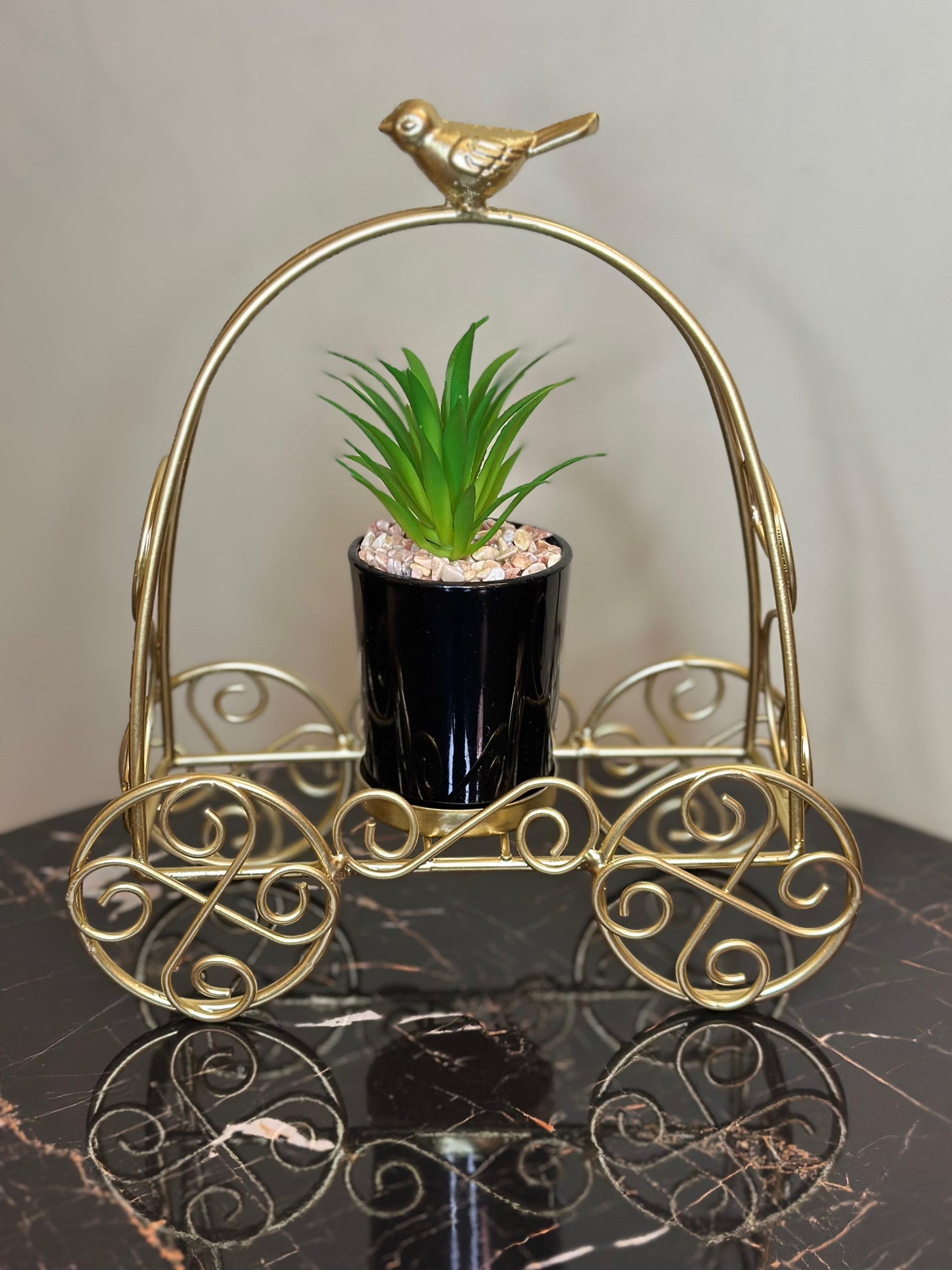 Metallic Golden Planter Stand TA-152