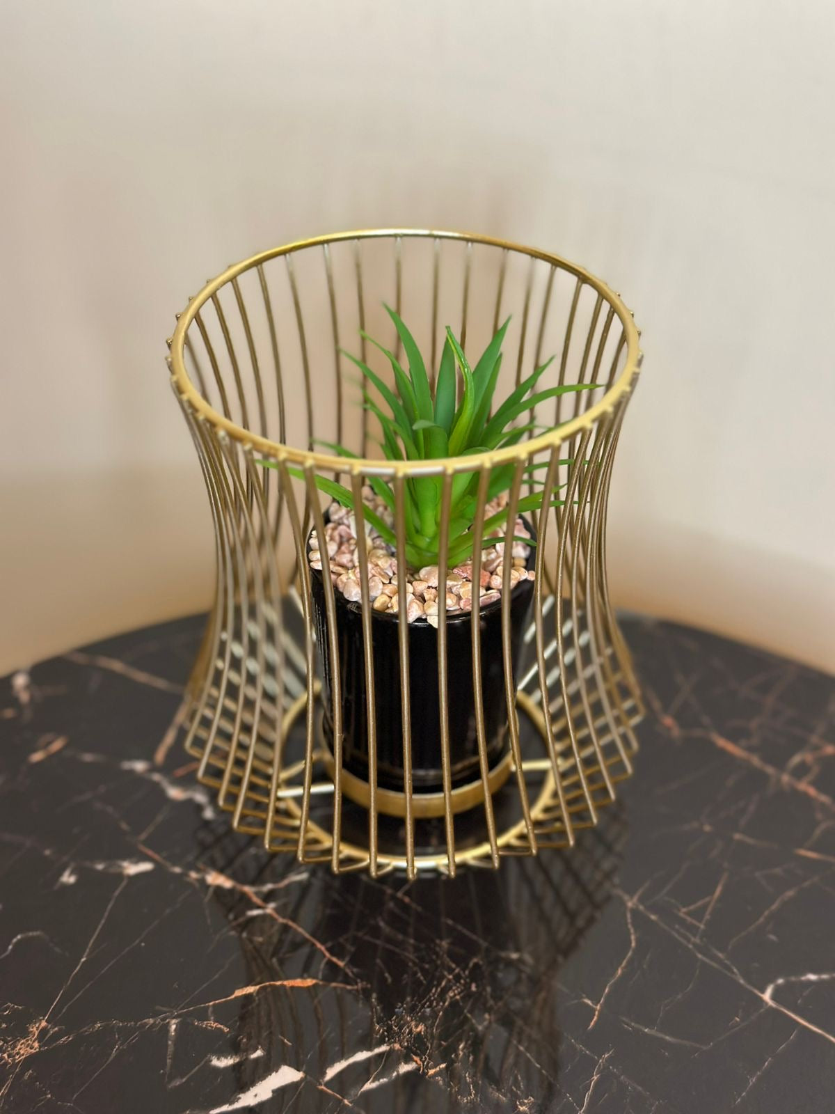 Metallic Golden Planter Stand TA-158