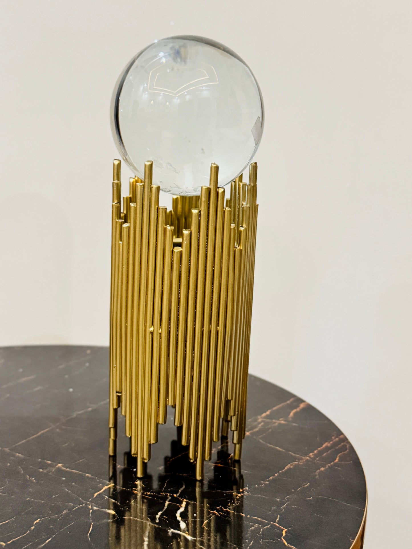 Metallic Golden Stand With Heavy Crystal Ball TA-119