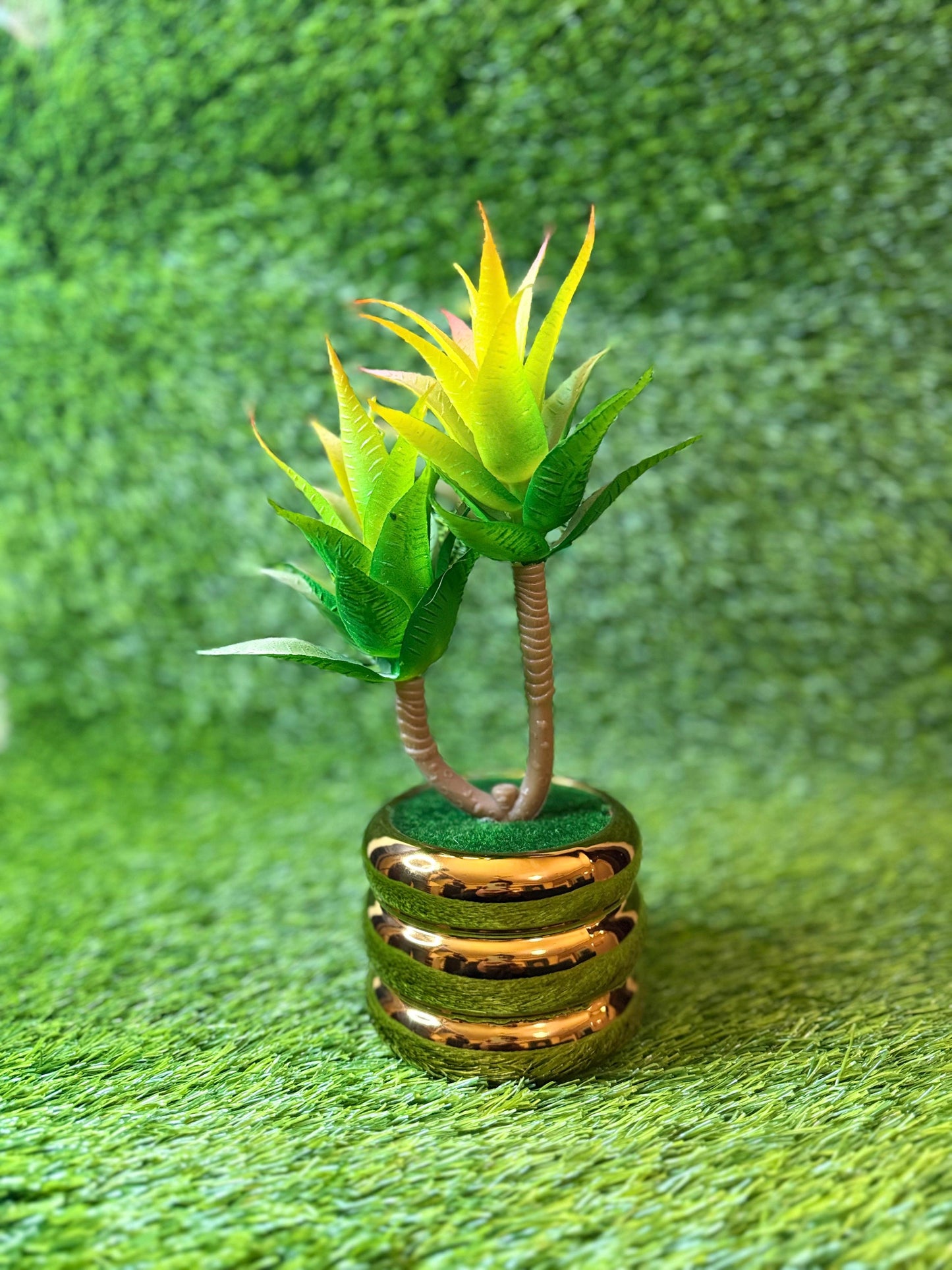 Golden Metallic Small Artificial Plant PD-231