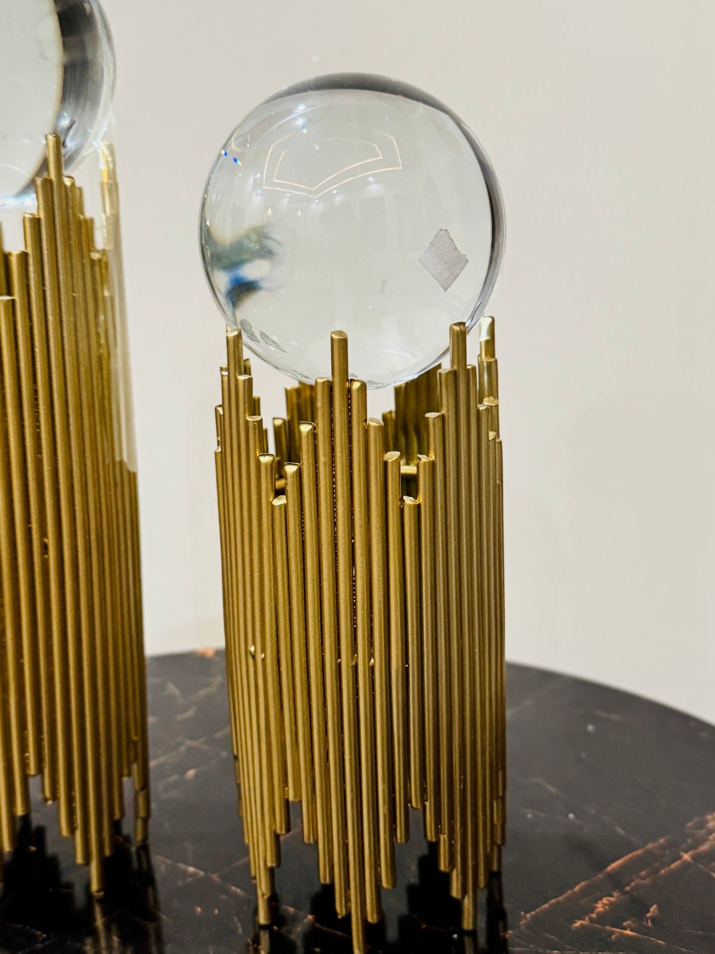 Metallic Golden Stand With Heavy Crystal Ball TA-119