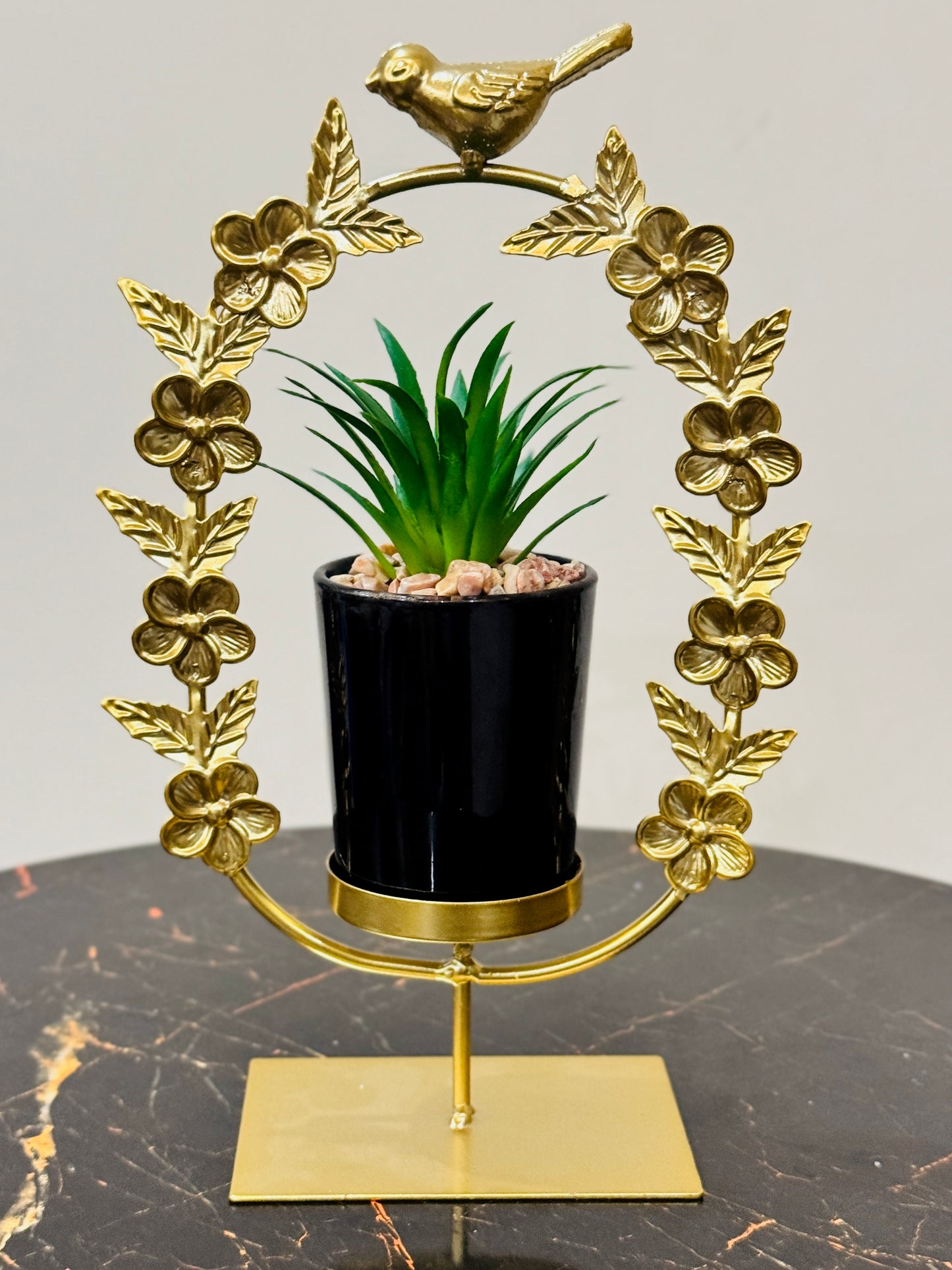 Metallic Golden Planter Stand TA-127