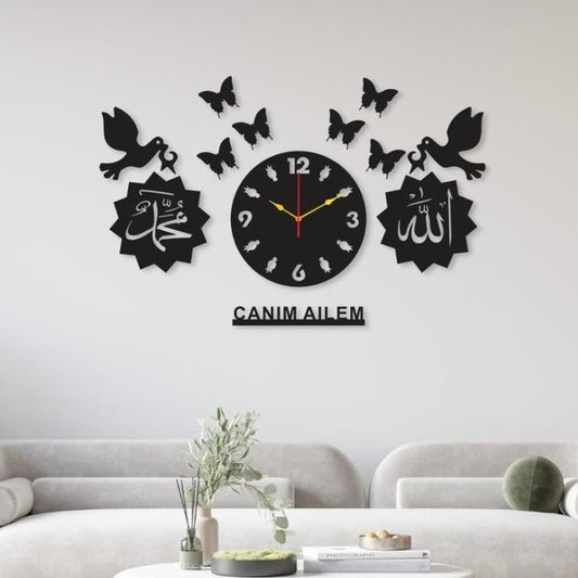 3D Calligraphy Style Wall Clock