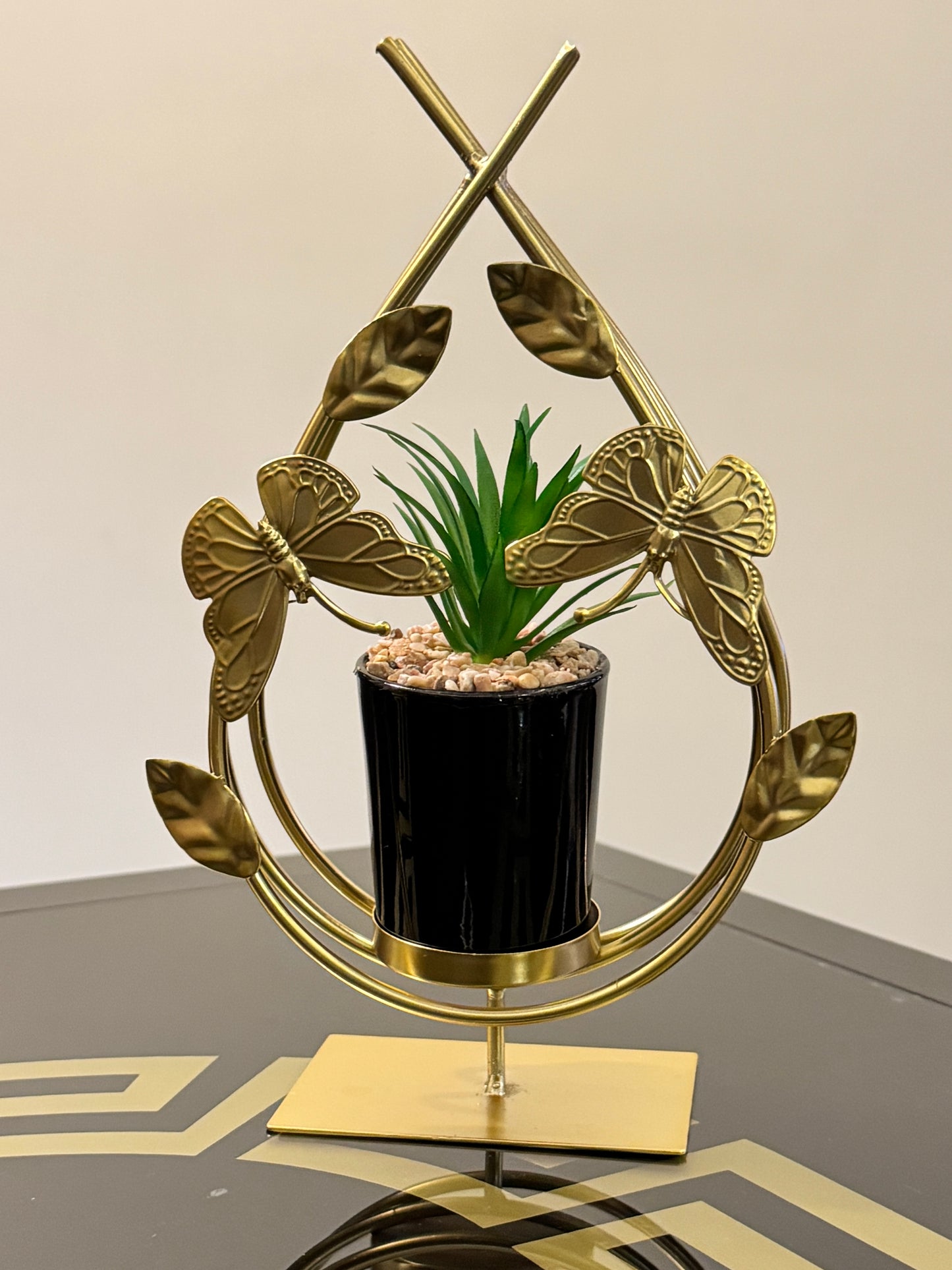 Metallic Golden Planter Stand TA-107