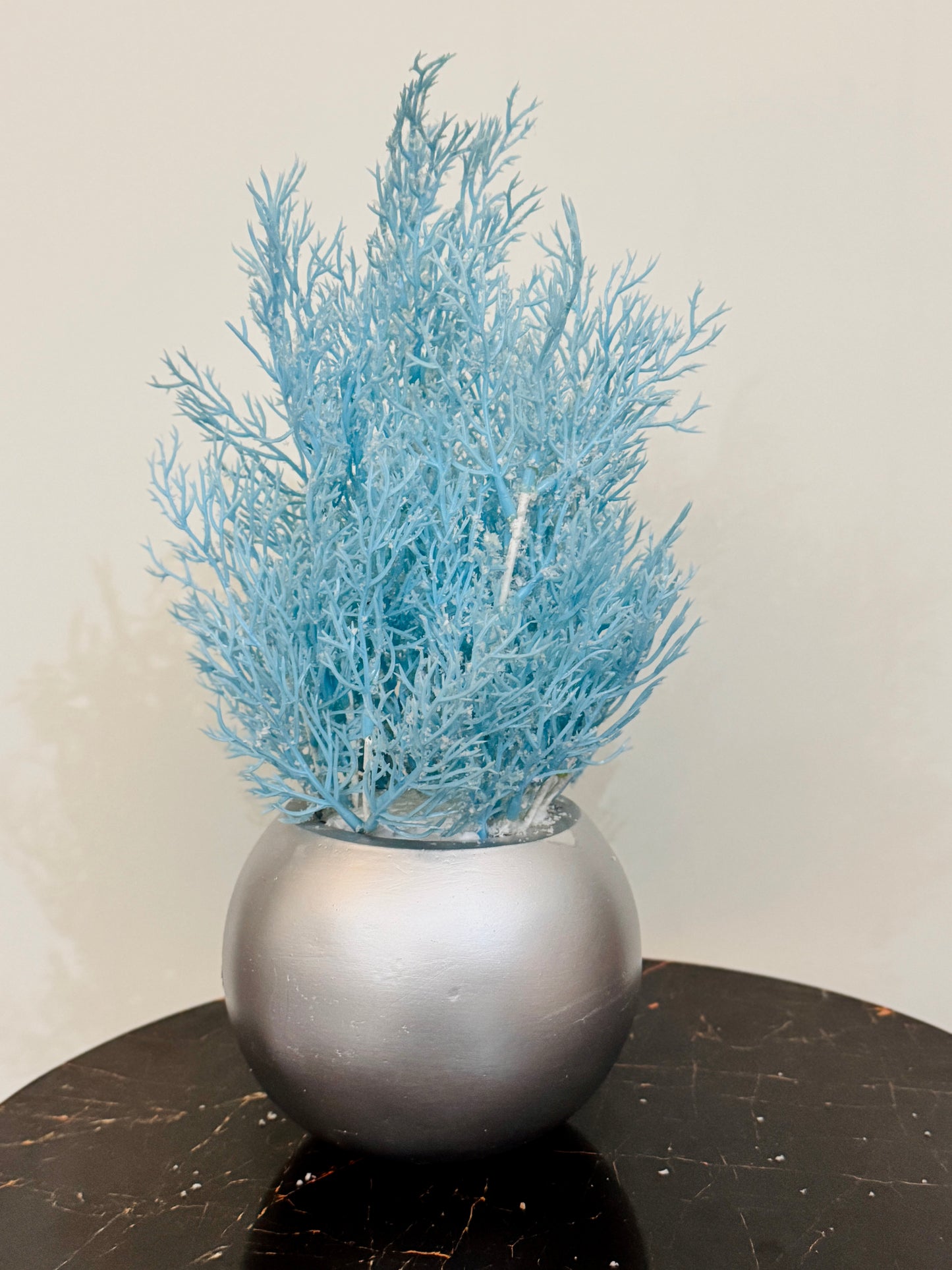 Small Silver Vase with Blue Cypress PD-121