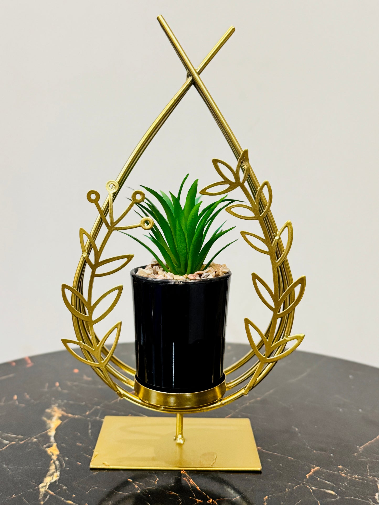 Metallic Golden Planter Stand TA-109