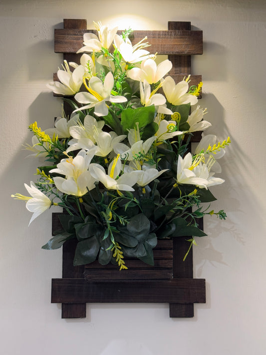 Hanging Wooden Flower Arrangement