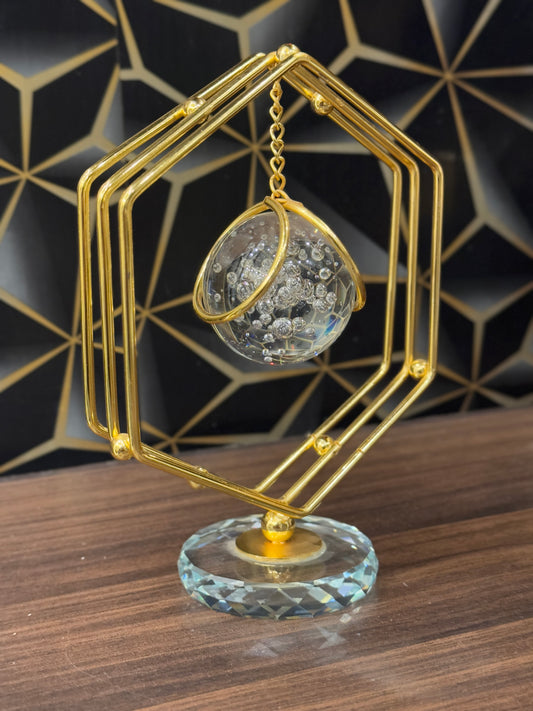Metallic Heavy Ball Golden Table Stand TA-264