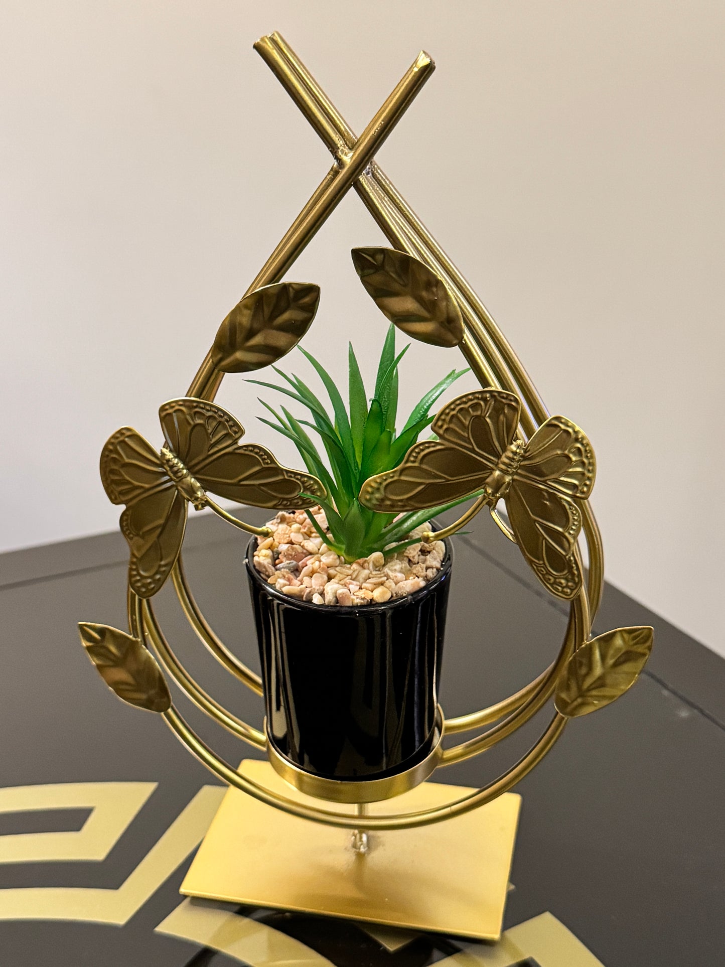 Metallic Golden Planter Stand TA-107