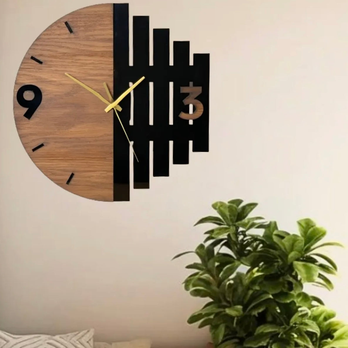 3D Wooden Wall Clock