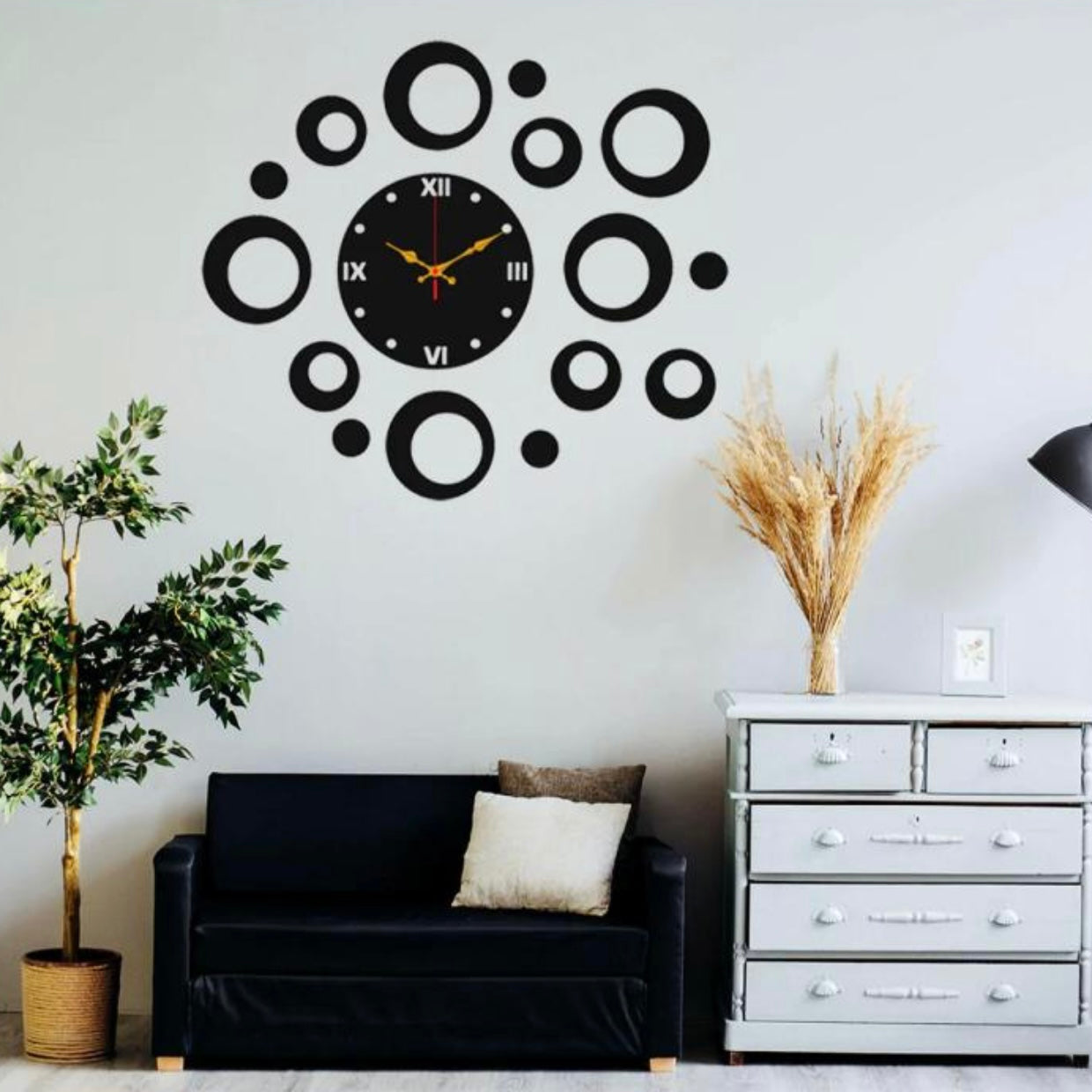 3D Rings Wall Clock