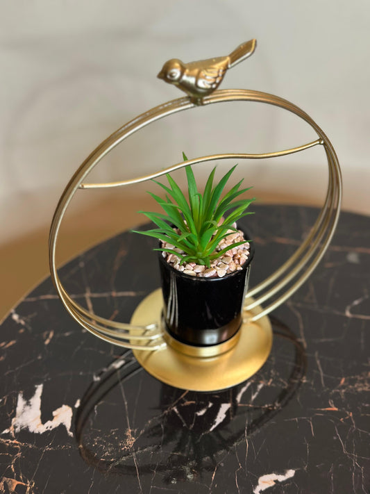 Metallic Golden Planter Stand TA-163
