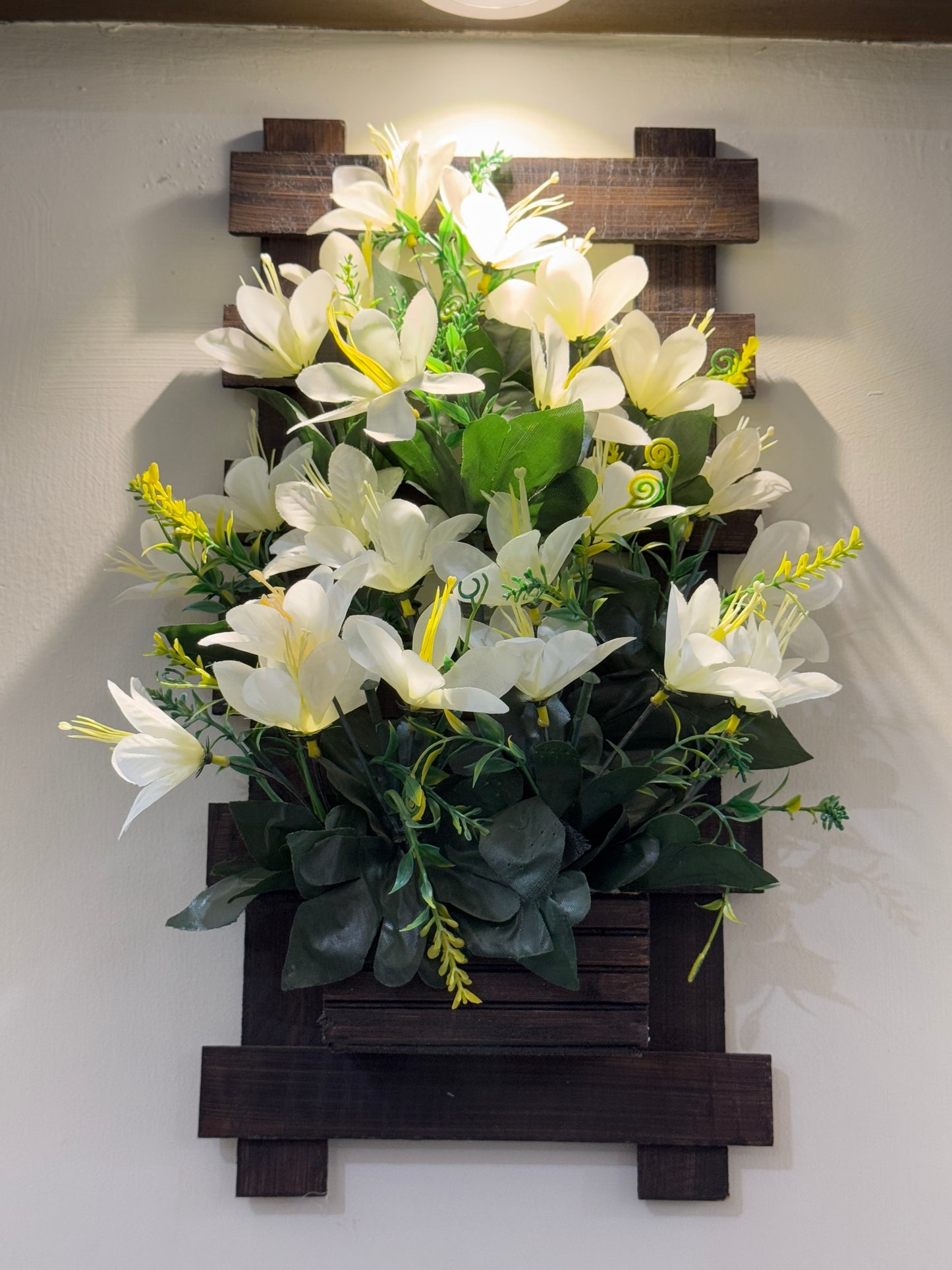 Hanging Wooden Flower Arrangement