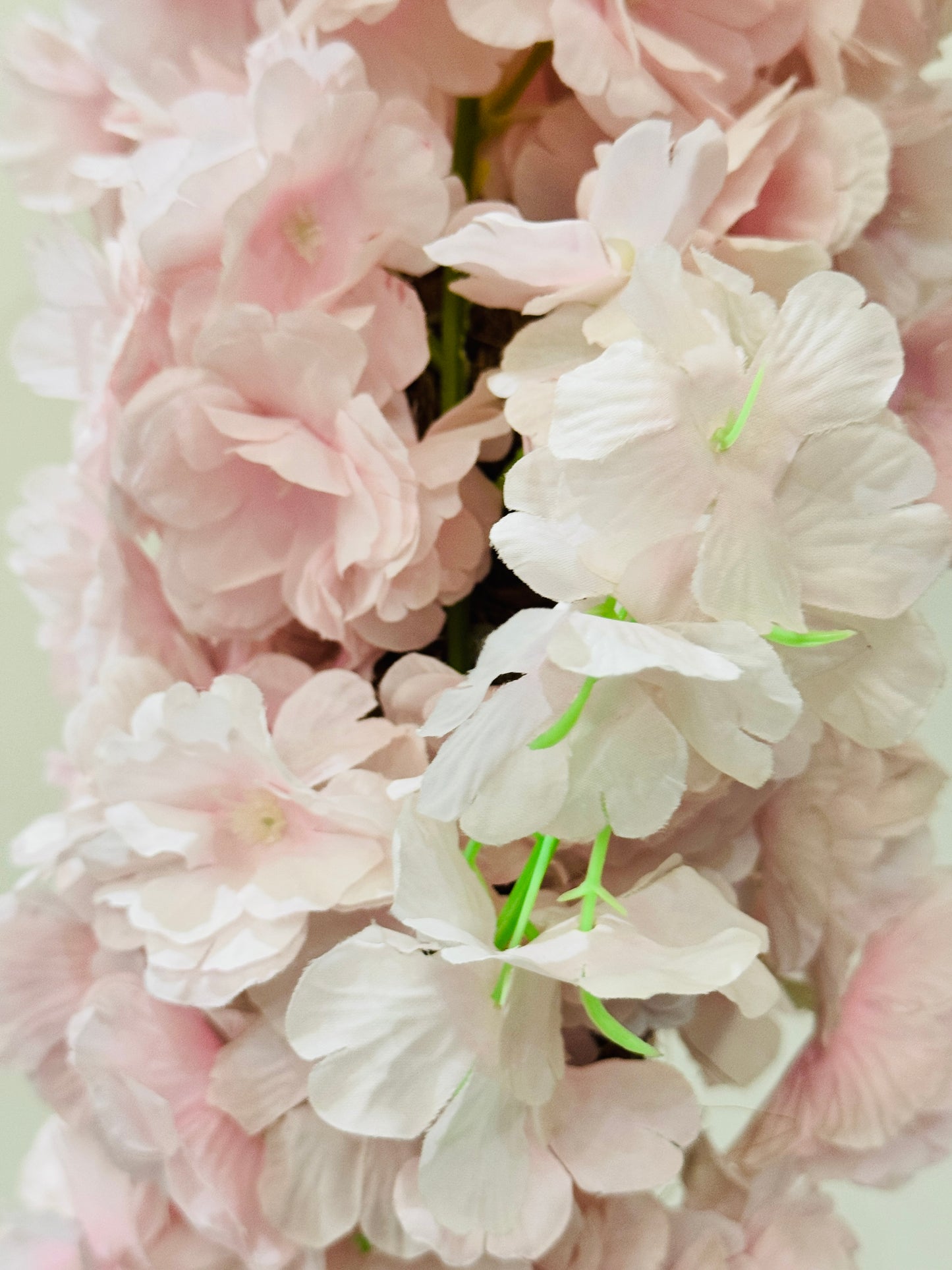 Large white pot with cherry blossom