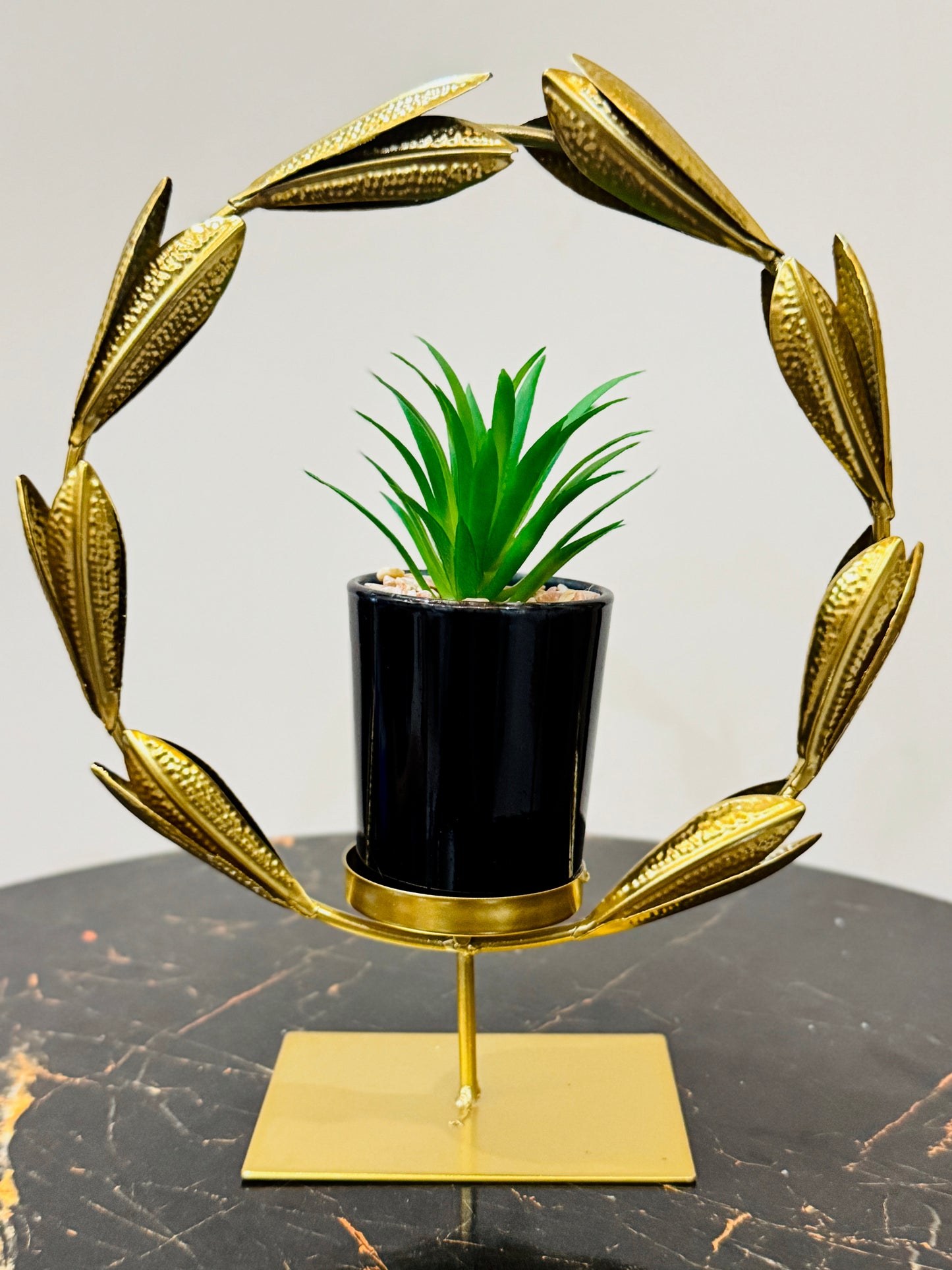 Metallic Golden Planter Stand TA-112