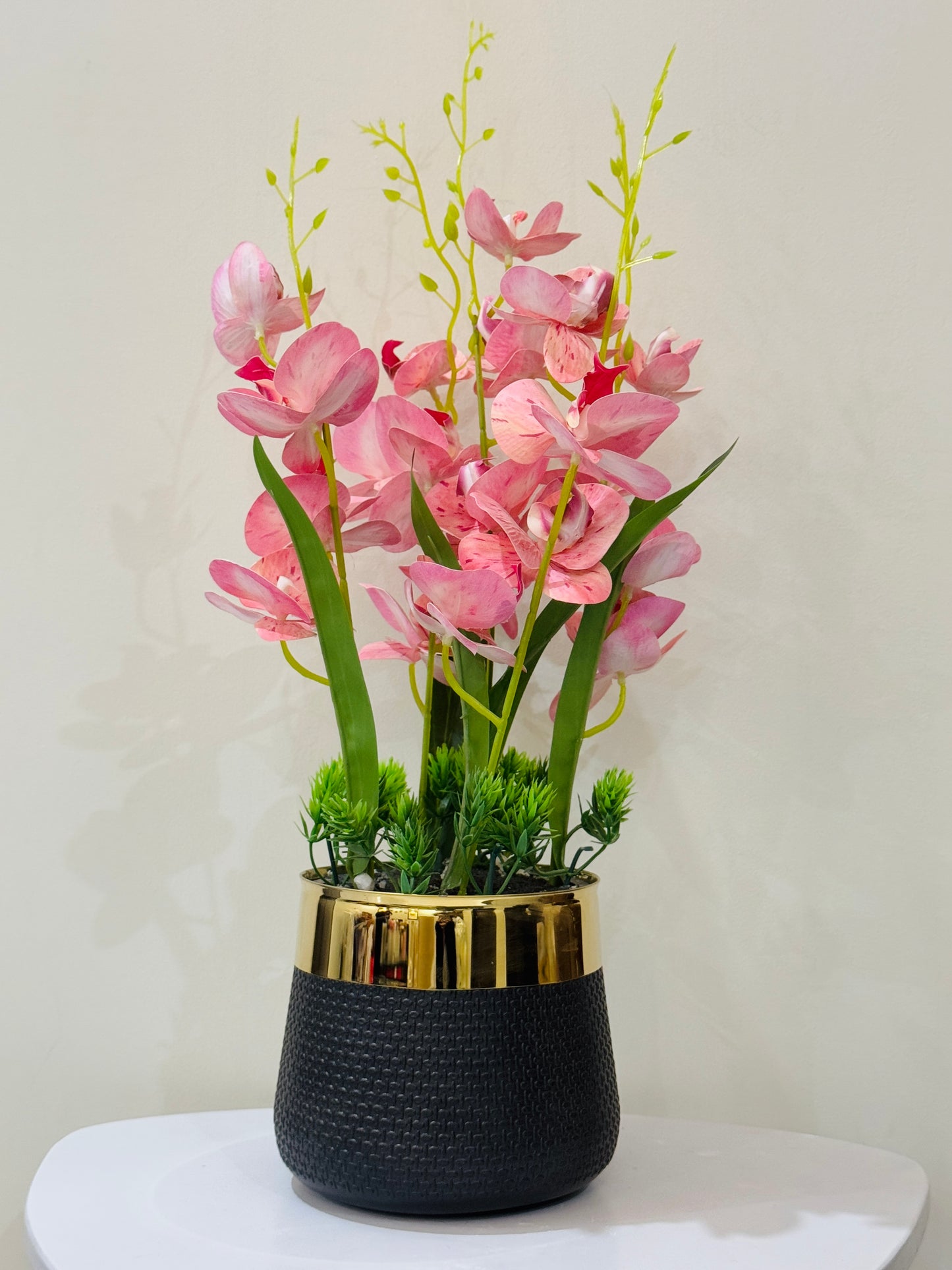 Black pot with cherry blossom