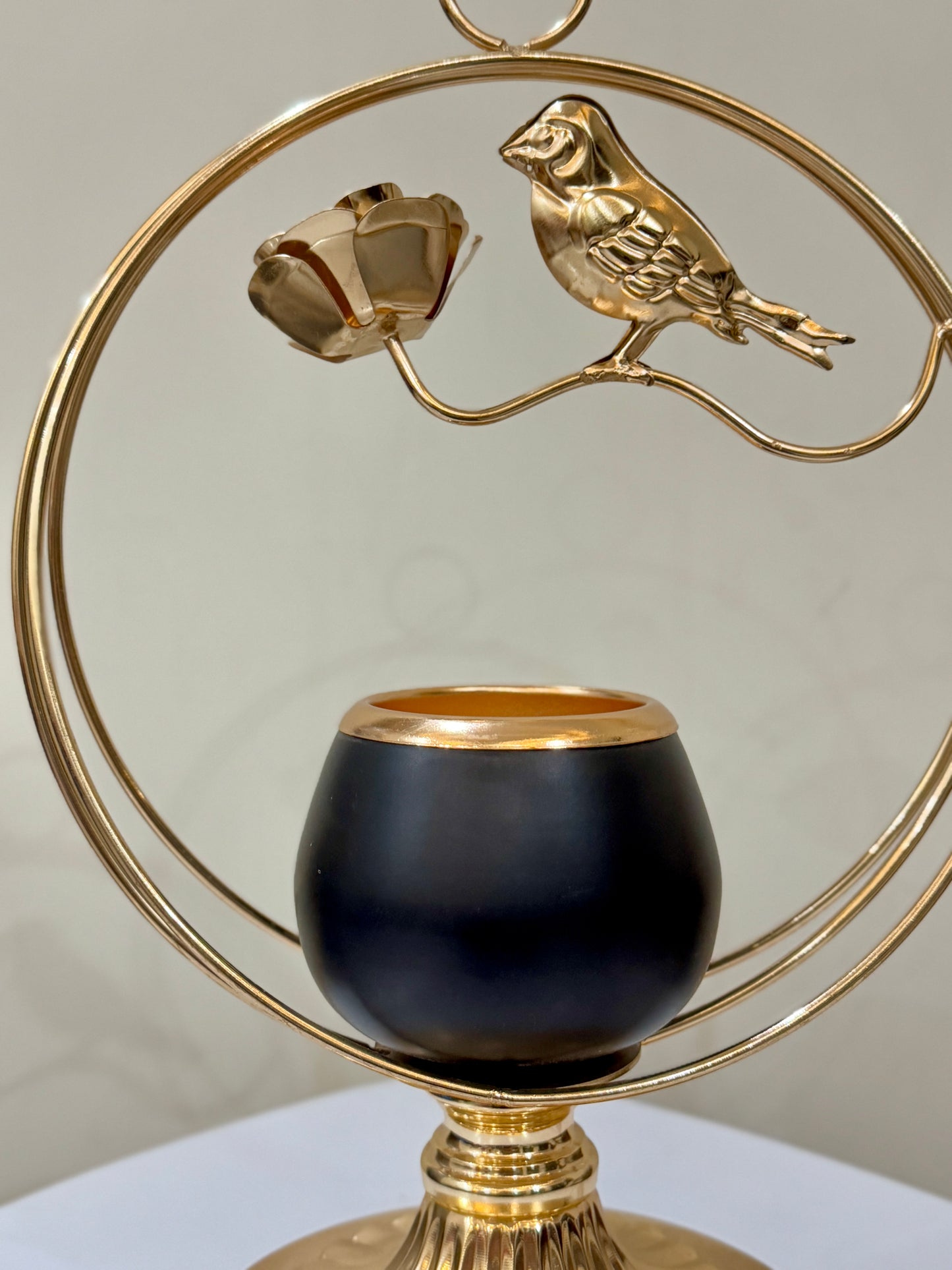 Metallic Golden Candle Stand TA-132