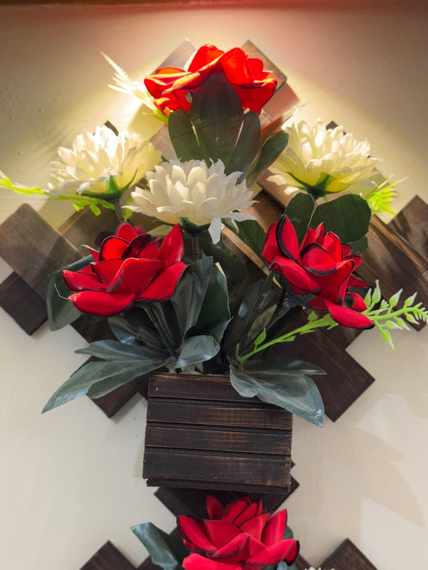 Hanging Wooden Flower Arrangement