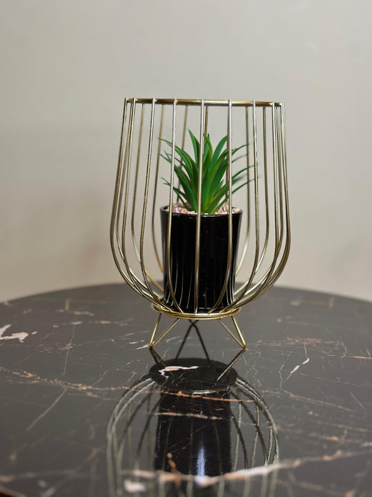 Metallic Golden Planter Stand TA-159