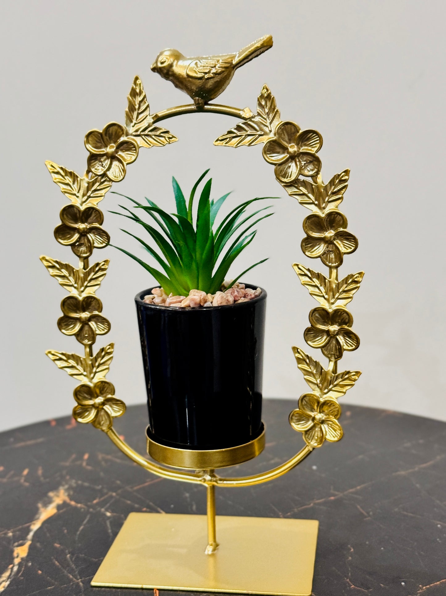 Metallic Golden Planter Stand TA-127