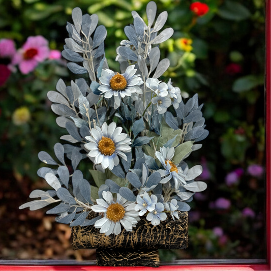 Large Vintage Vase with White Daisies PD-110