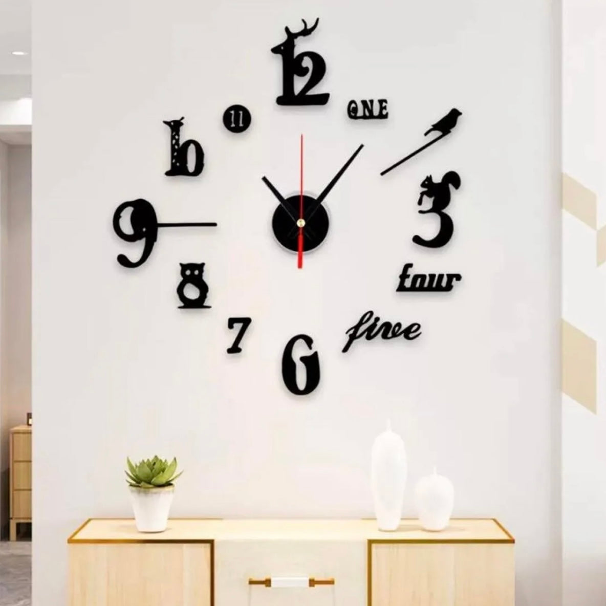 3D Bird Design Wall Clock