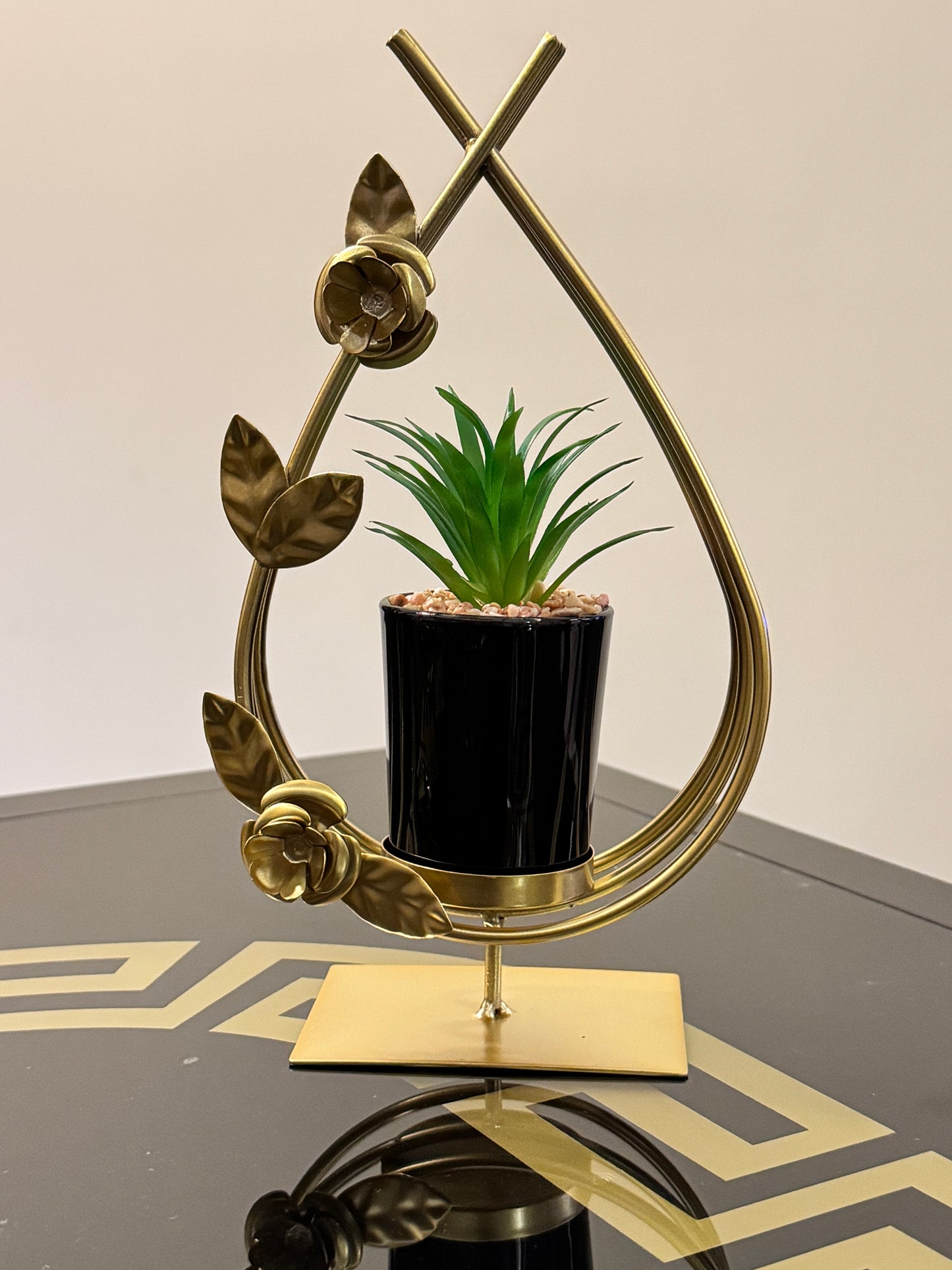 Metallic Golden Planter Stand TA-106