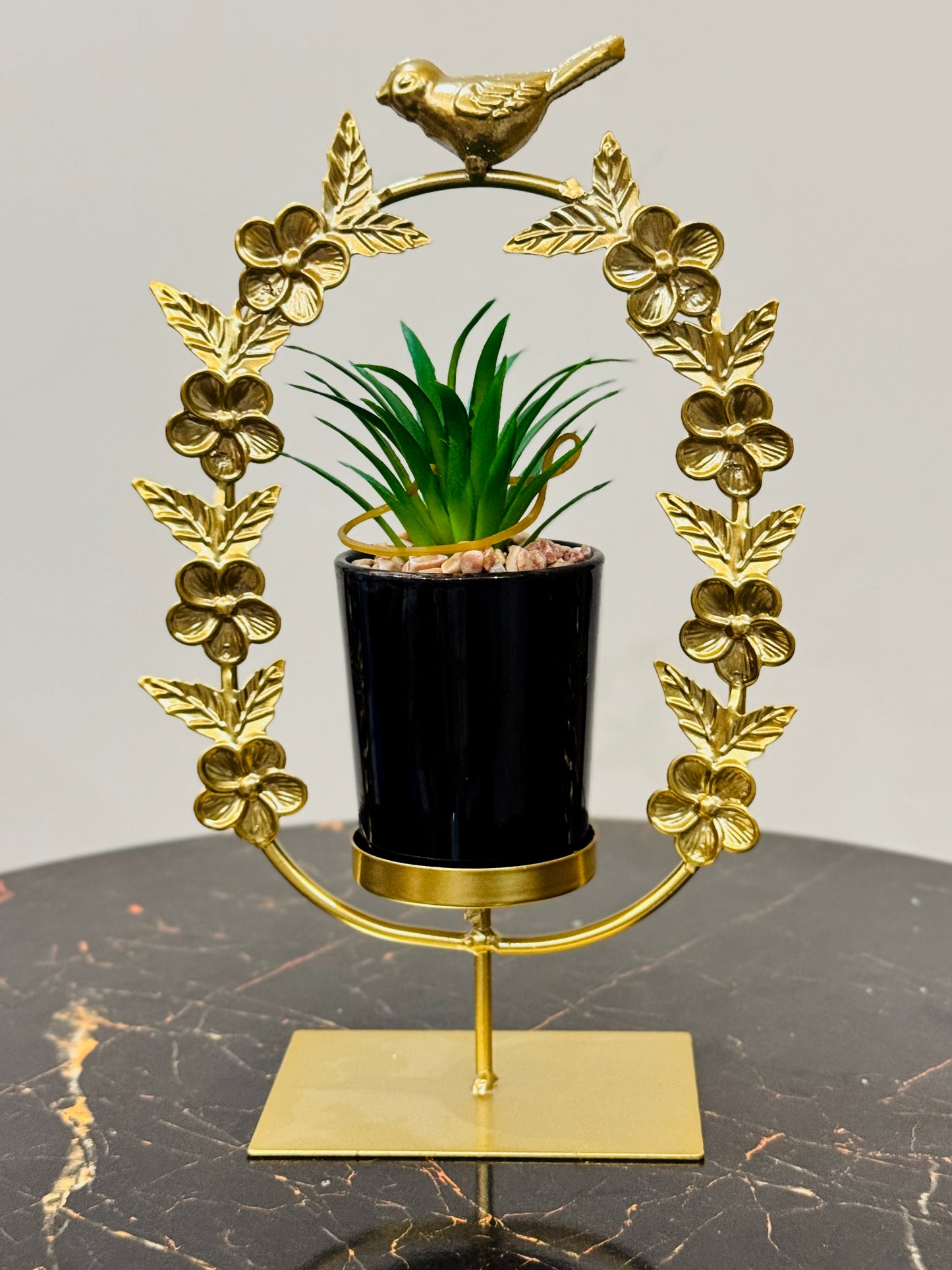 Metallic Golden Planter Stand TA-127