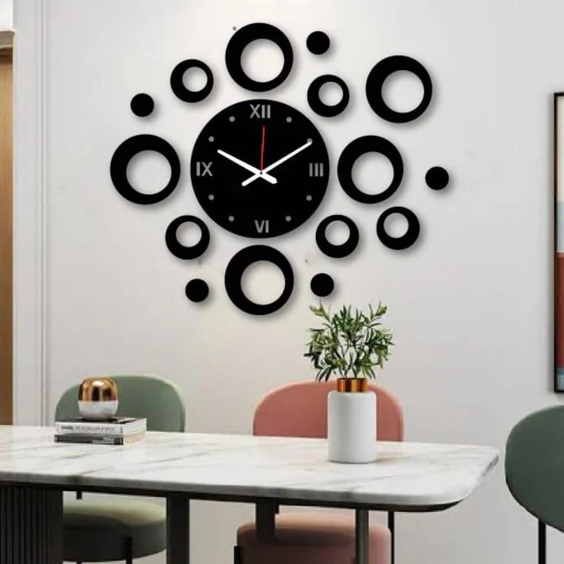 3D Rings Wall Clock