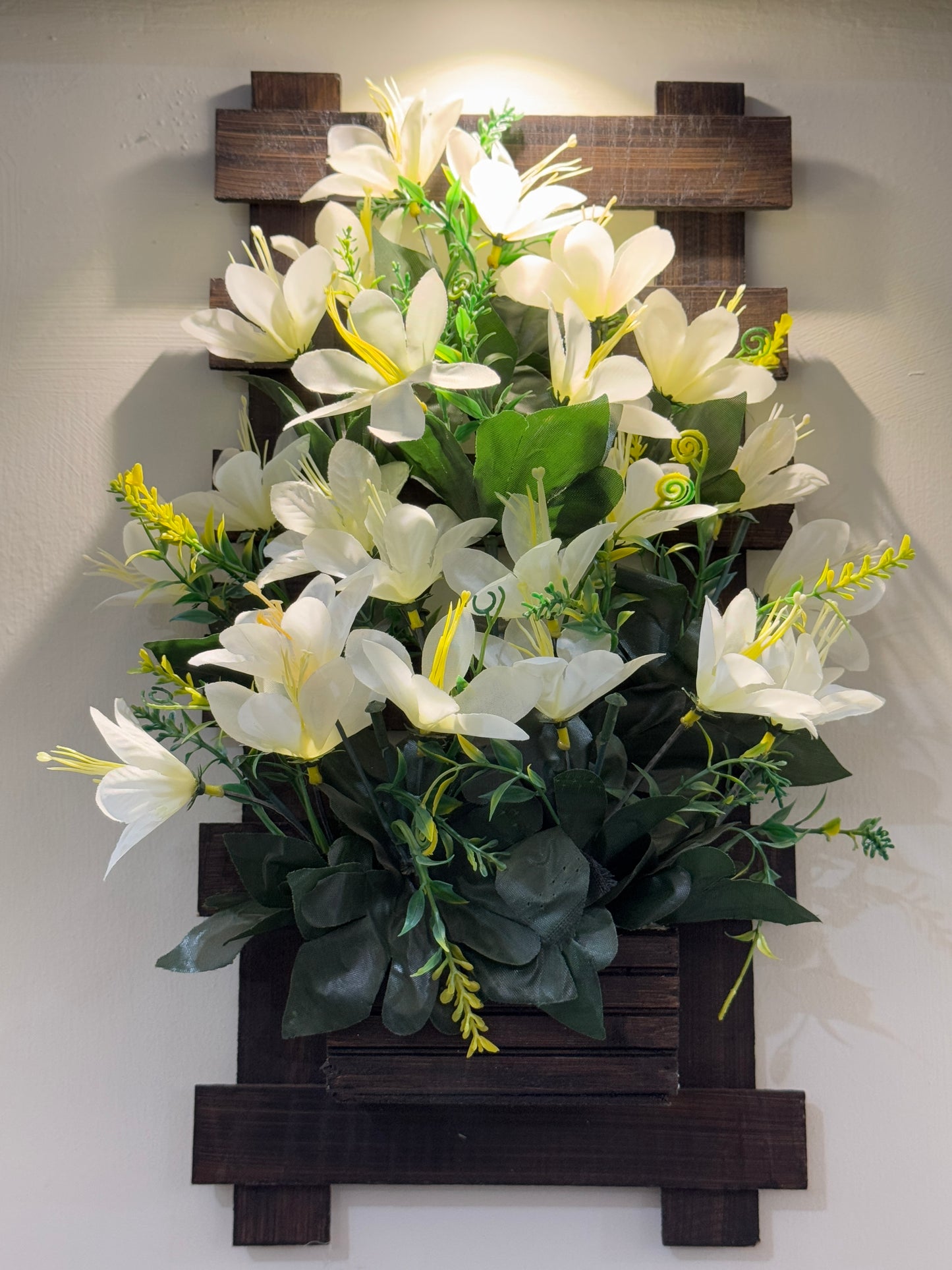 Hanging Wooden Flower Arrangement