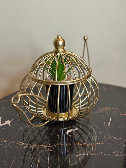 Metallic Golden Planter Kettle TA-162